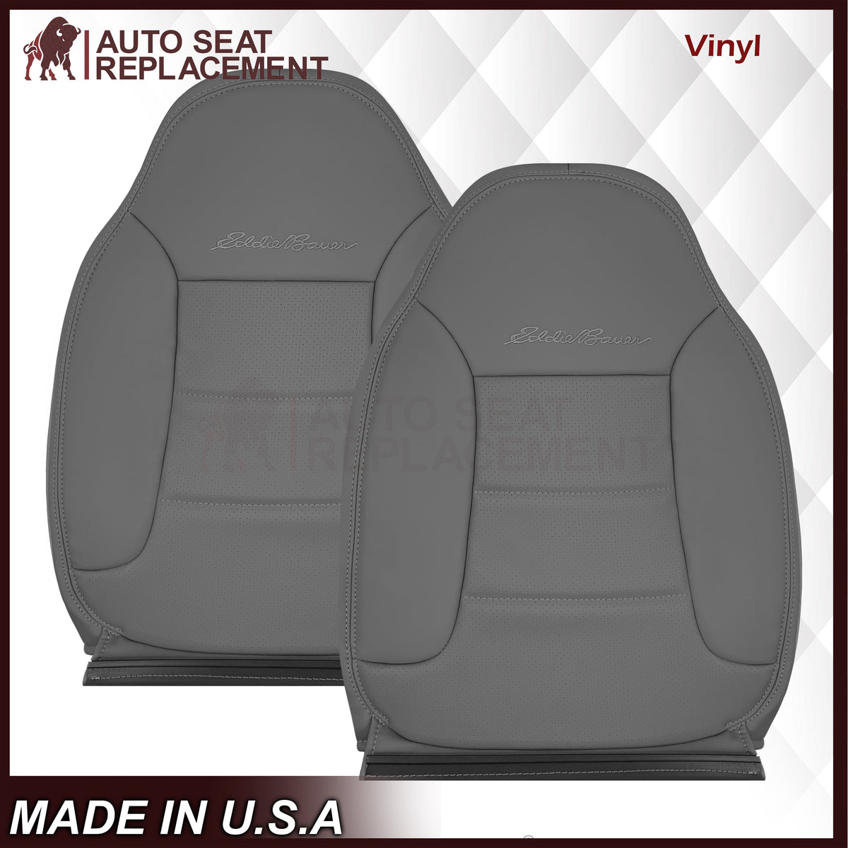 1992 - 1996 Ford Bronco Eddie Bauer Synthetic Leather Seat Cover In Gray