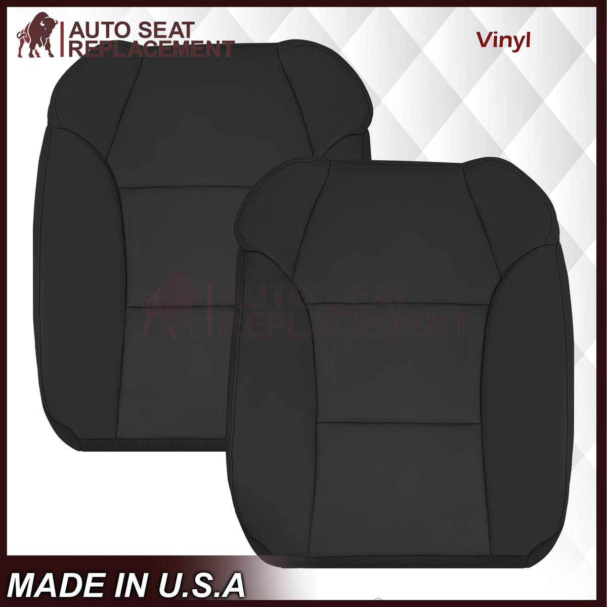 2007 - 2013 Acura MDX Driver Or Passenger Replacement Seat Covers: Non-Perforated Black