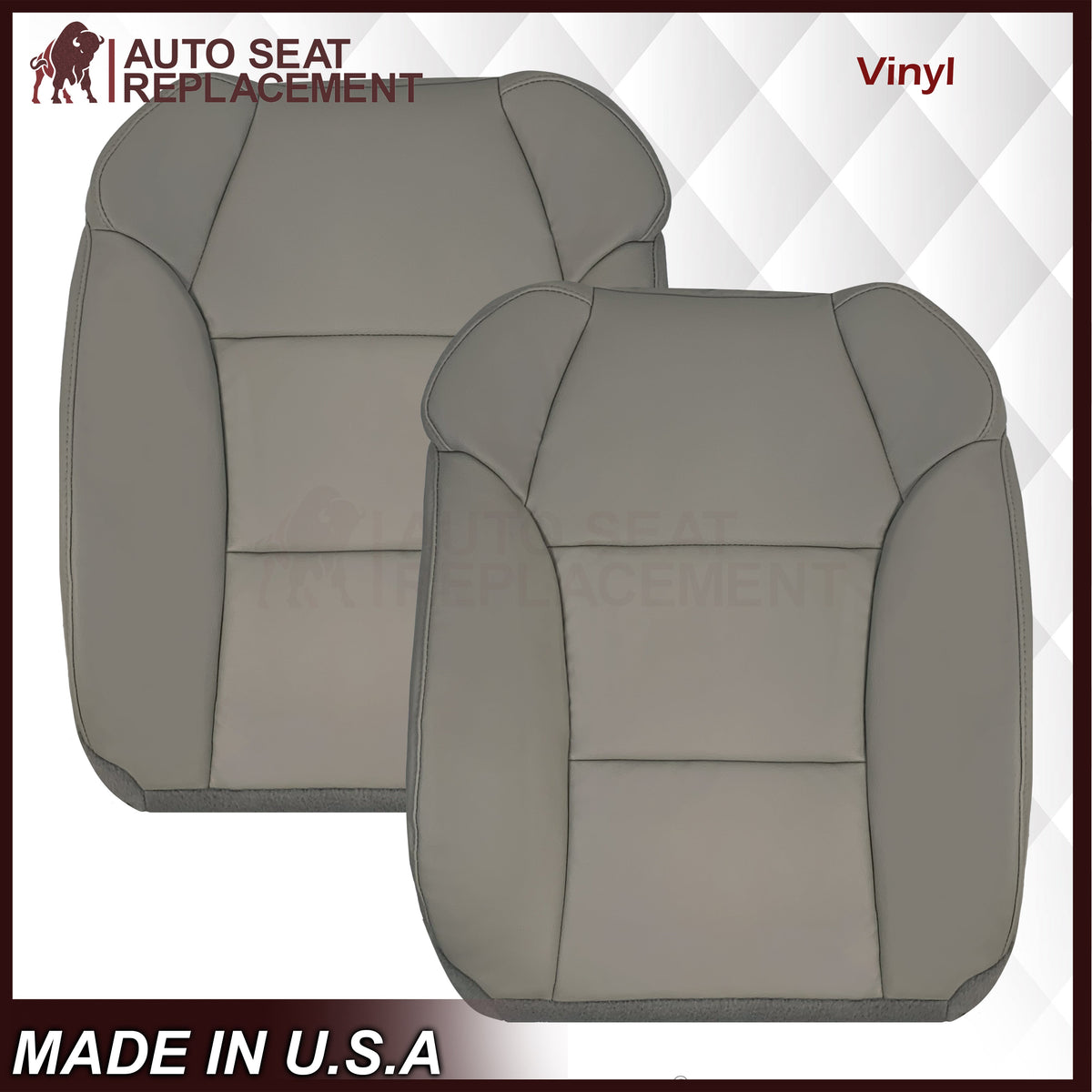 2007 - 2013 Acura MDX Driver Or Passenger Replacement Seat Covers: Non-Perforated Gray