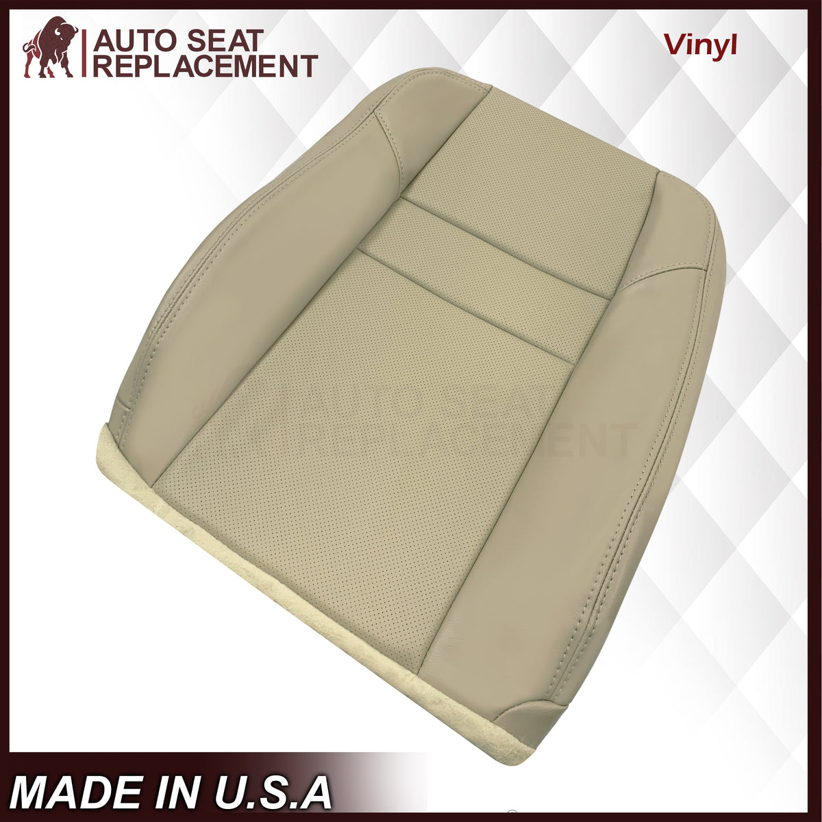 2004-2008 Acura TSX Driver Or Passenger Replacement Genuine Leather / Synthetic Leather Seat Covers: Perforated, Tan