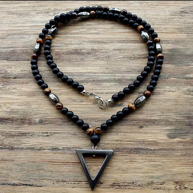 Triangle Stone Bead Necklace