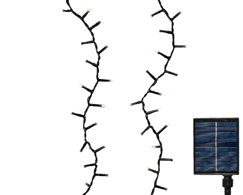 Solar String Lights - 500 LED - 8 function Twinkle - Warm White - 36 Feet Long