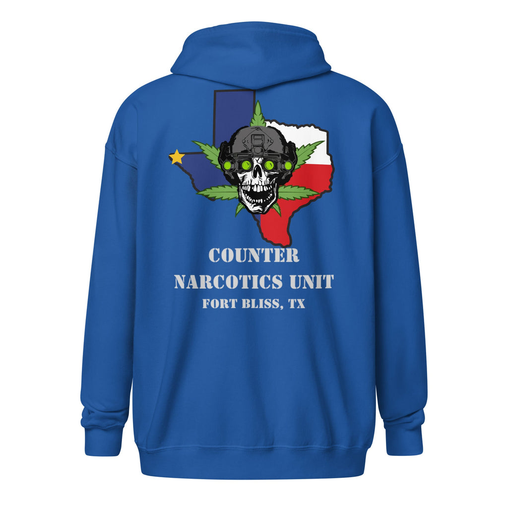 Fort Bliss Counter Narcotics MP - Unisex heavy blend zip hoodie