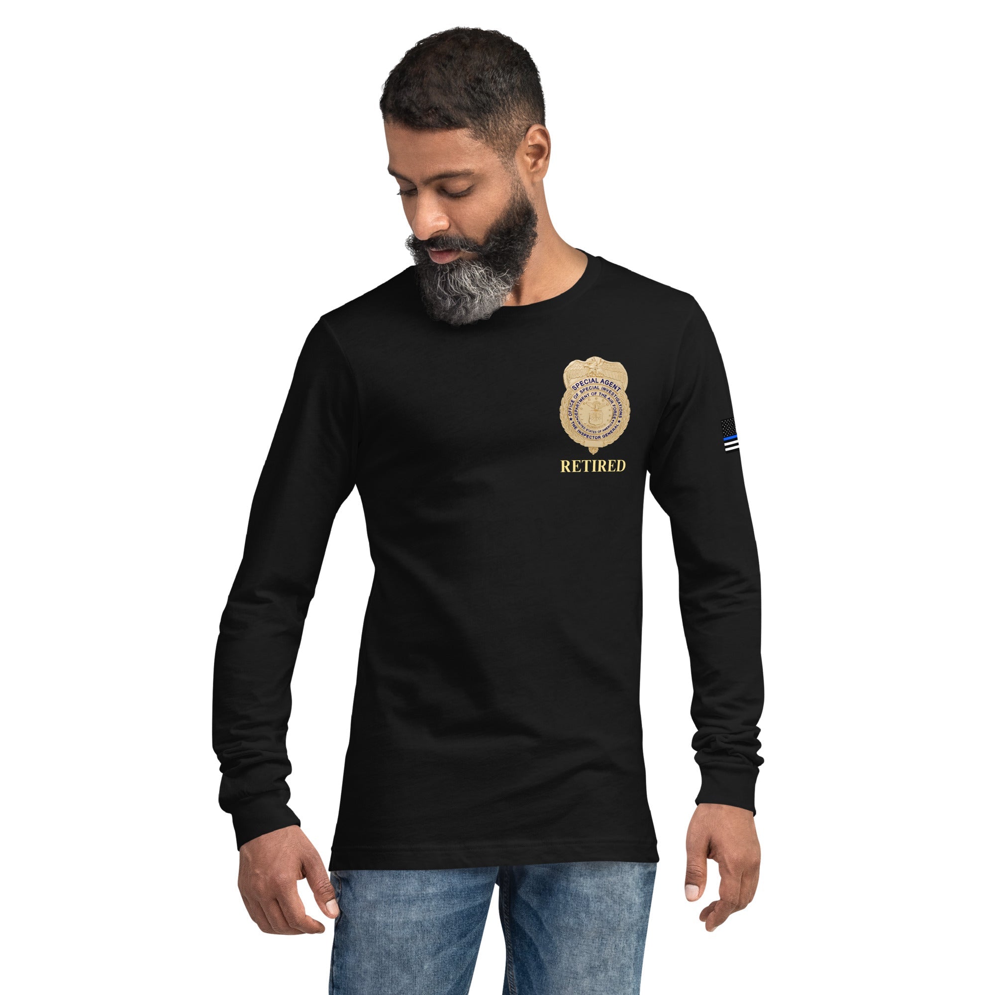 Retired OSI Badge and Shield - Longsleeve Tee - Men's