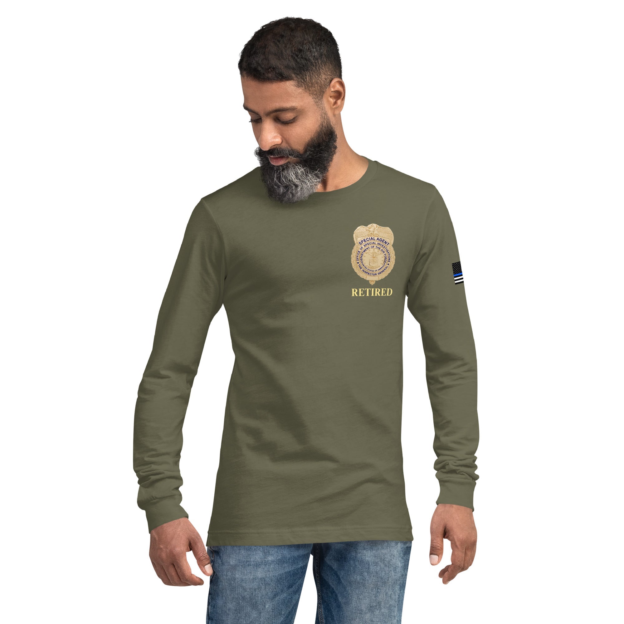 Retired OSI Badge and Shield - Longsleeve Tee - Men's