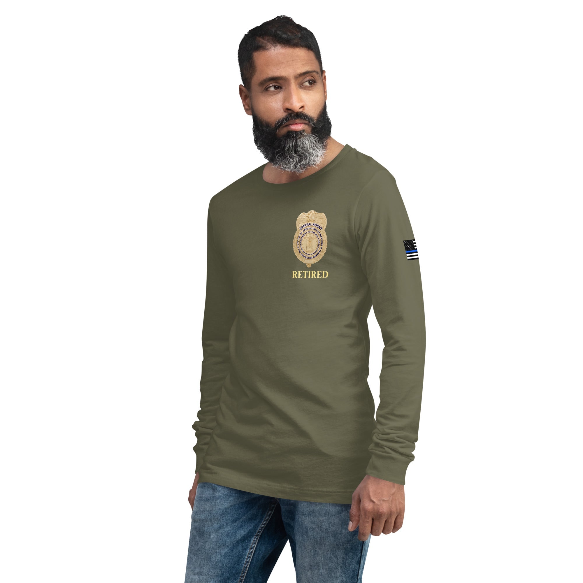 Retired OSI Badge and Shield - Longsleeve Tee - Men's