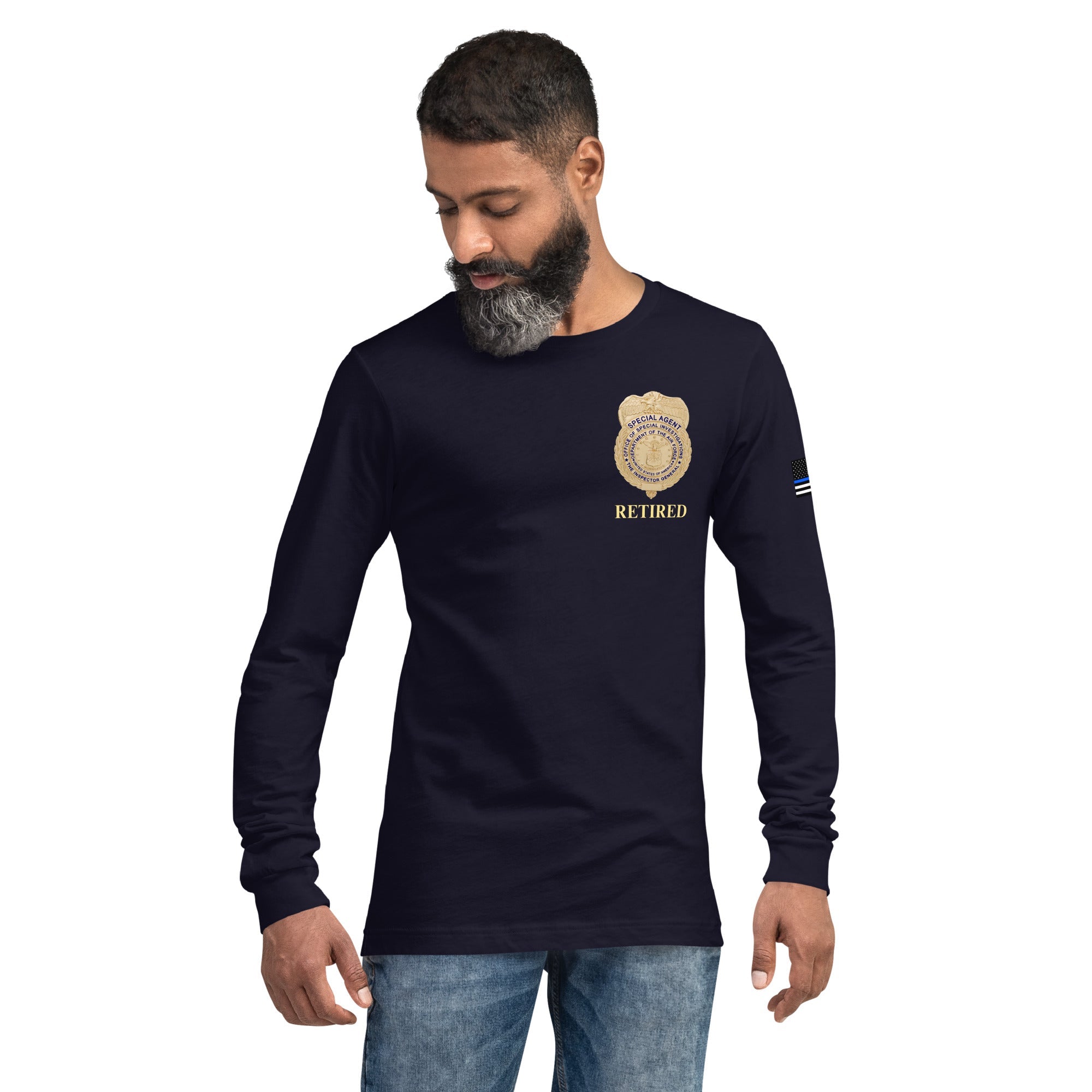 Retired OSI Badge and Shield - Longsleeve Tee - Men's