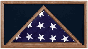 Military Flag And Medal Display Case, Oak Shadow Box