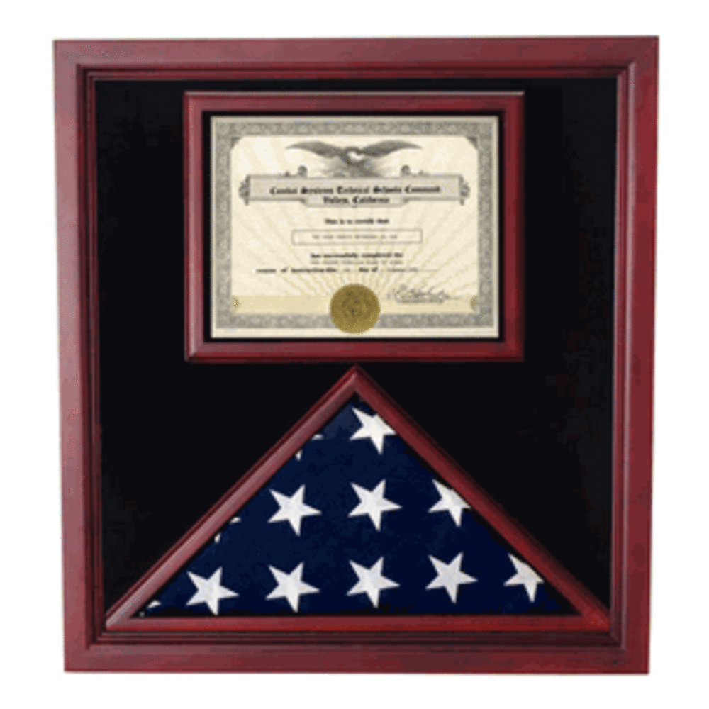 Flag and Certificate Case, Flag Display Cases With Certificate.