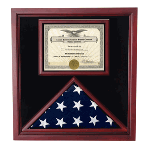 Extra Large Award and Flag Display Cherry Case for 3x5 flag