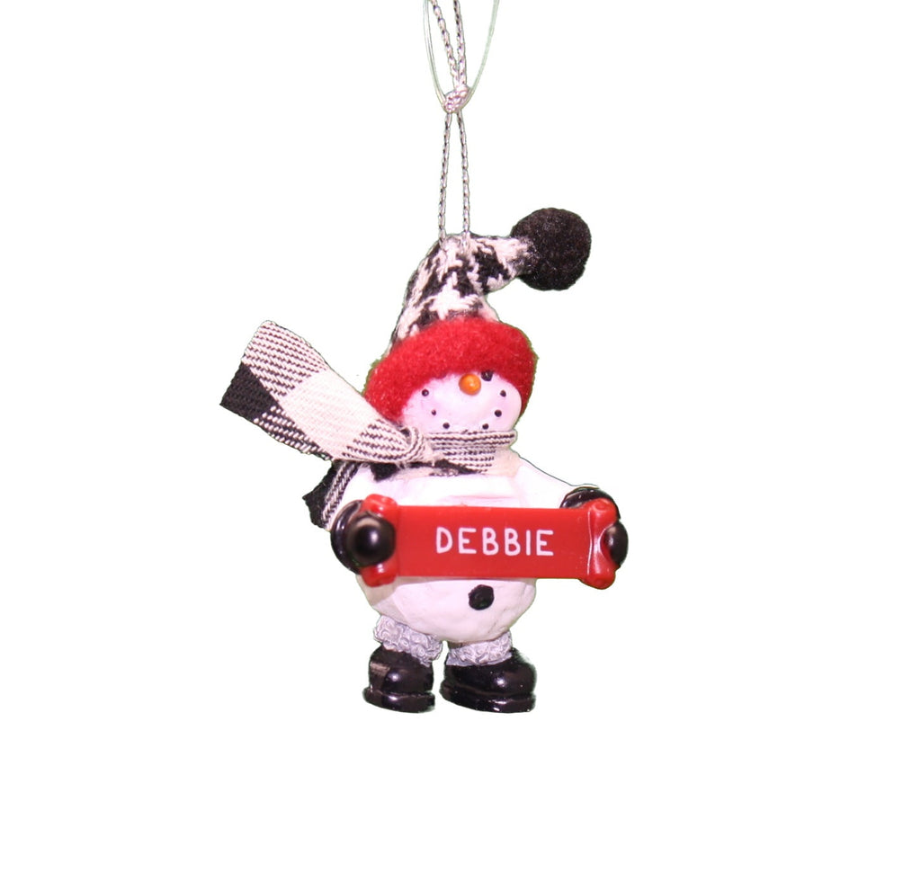 Cozy Snowman Ornament (Letters A - F) -