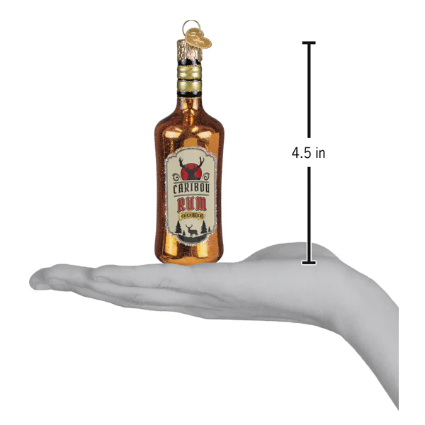 Caribou Rum Bottle Glass Ornament