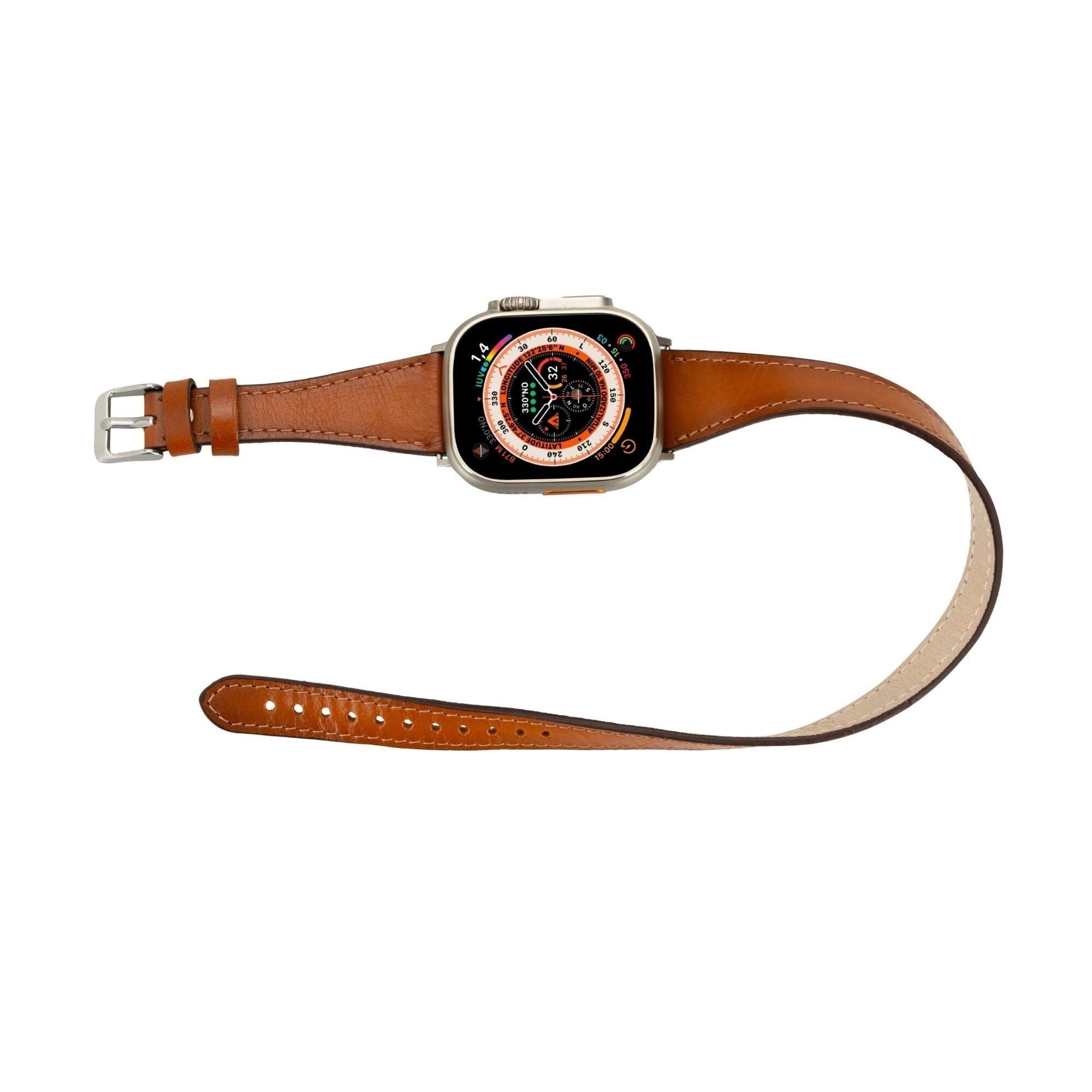 Vail Double Tour Leather Bands for Apple Watch 9, Ultra 2 and SE