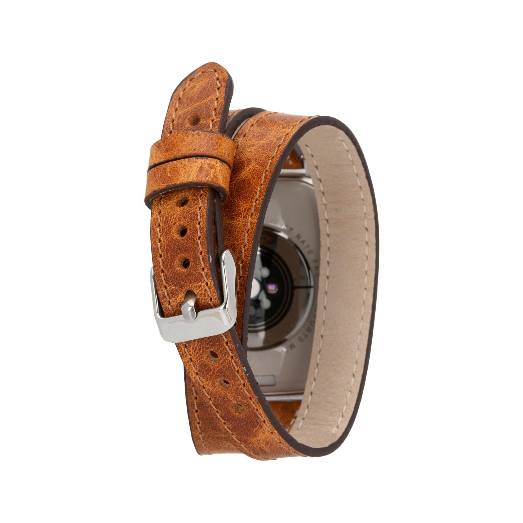 Vail Double Tour Leather Bands for Apple Watch 9, Ultra 2 and SE
