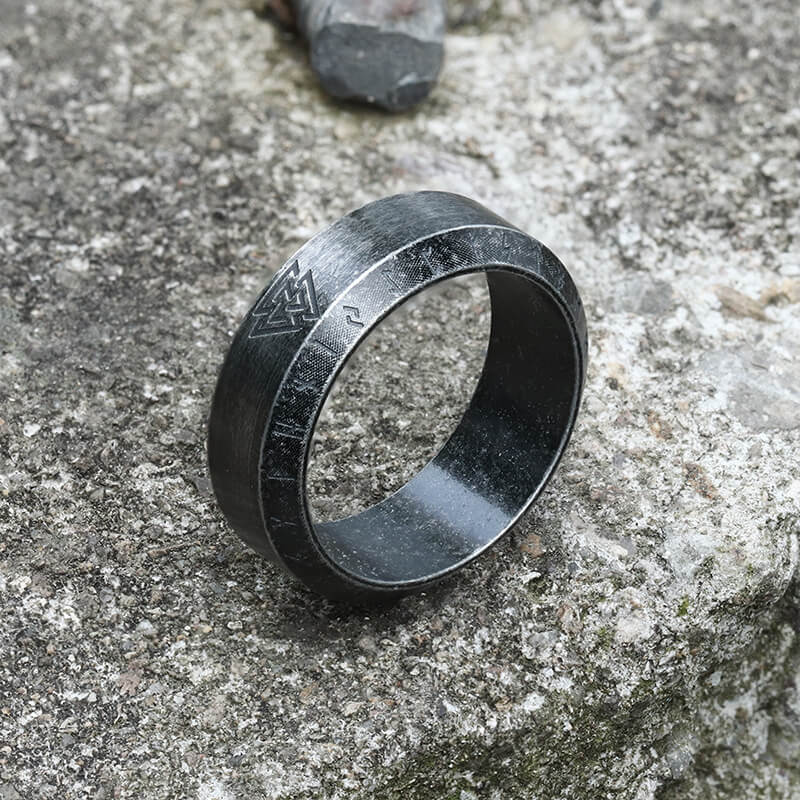 Valknut Runes Stainless Steel Viking Ring