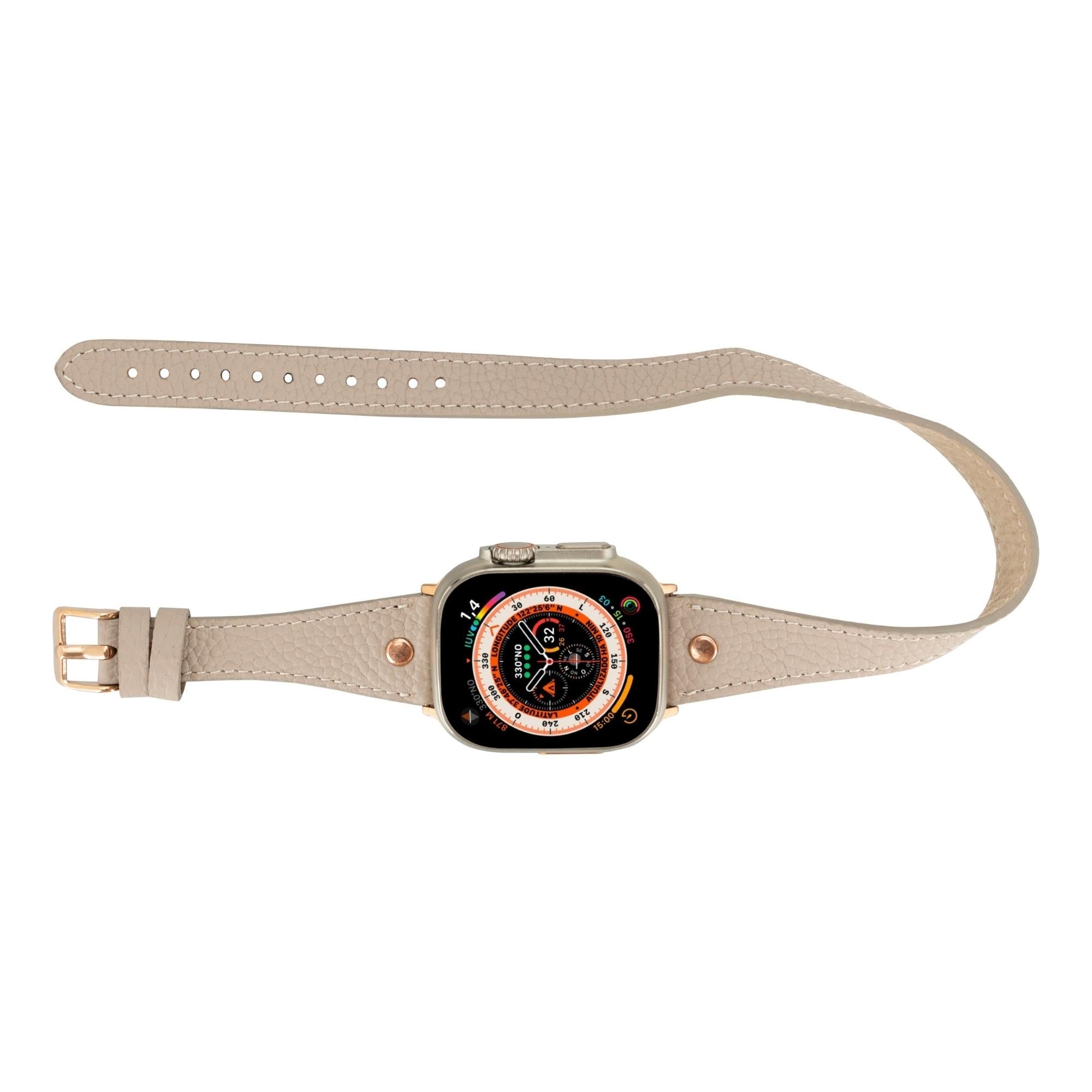 Vernon Double Tour Leather Bands for Apple Watch 9, Ultra 2 and SE