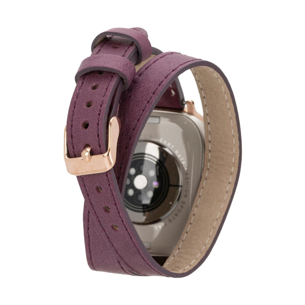 Vernon Double Tour Leather Bands for Apple Watch 9, Ultra 2 and SE
