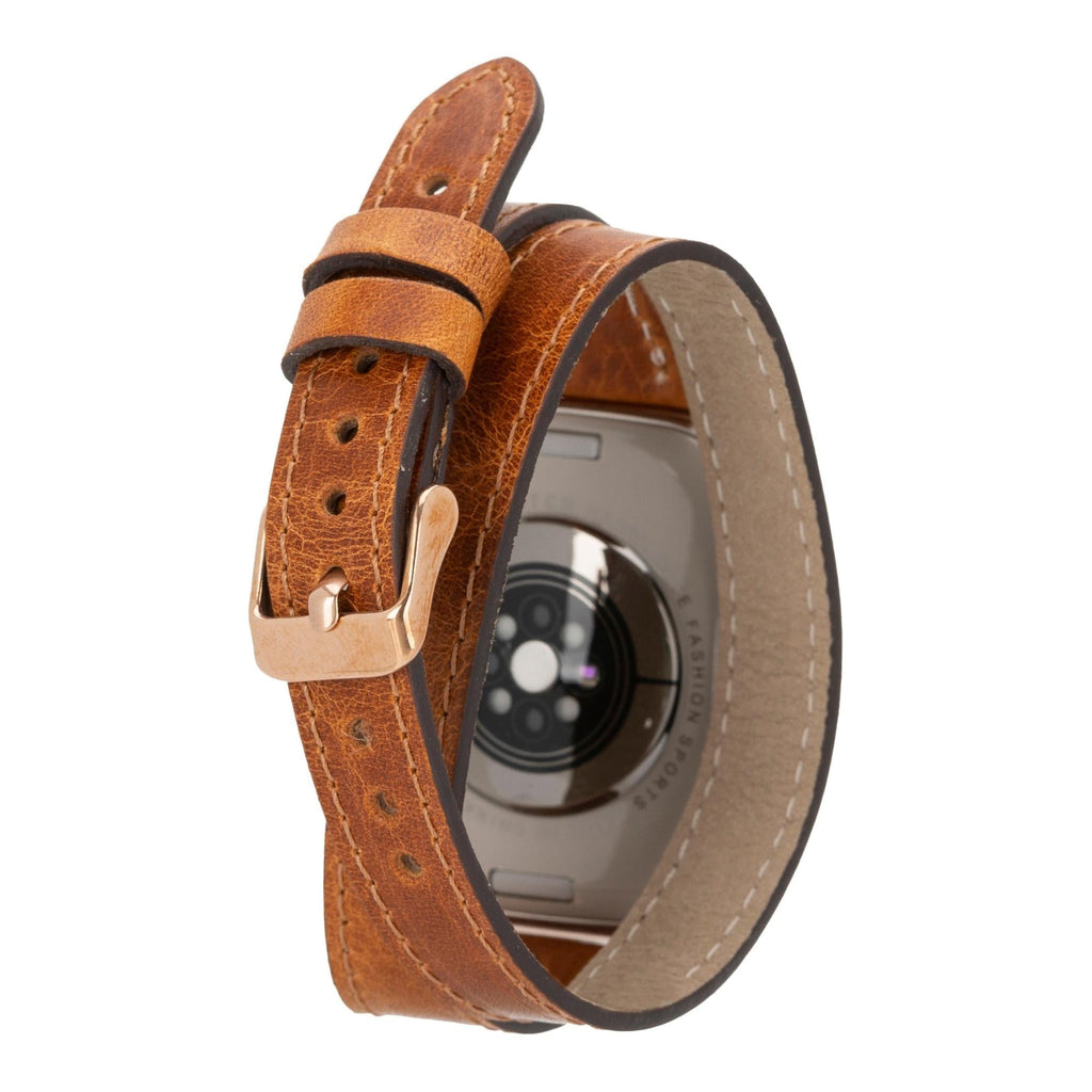 Vernon Double Tour Leather Bands for Apple Watch 9, Ultra 2 and SE