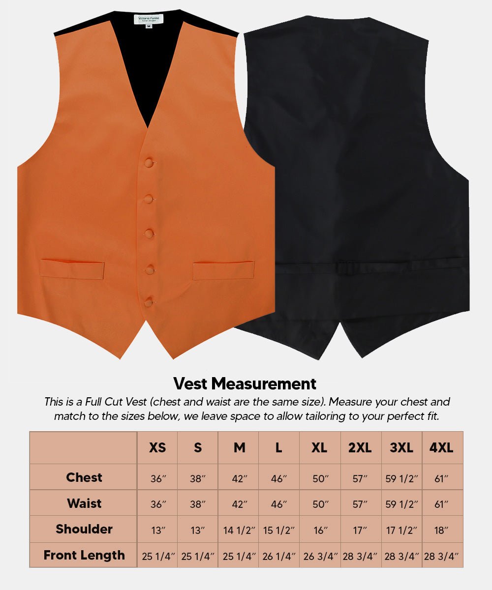 Vittorio Farina Men's Satin Vest, Necktie, Bow Tie and Pocket Square Set (Black Back)