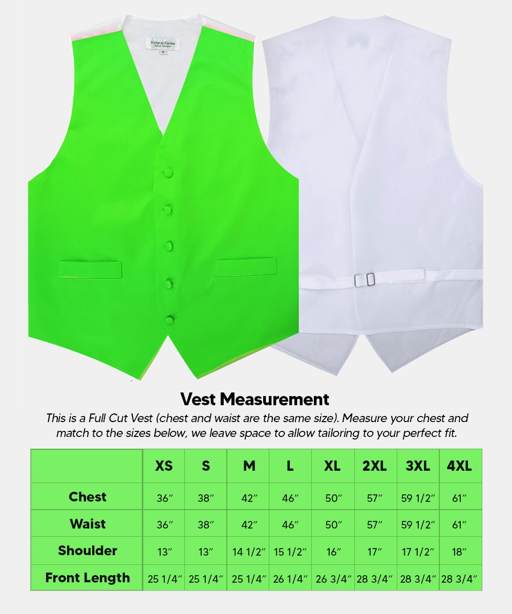 Vittorio Farina Men's Satin Vest, Necktie, Bow Tie and Pocket Square Set (White Back)