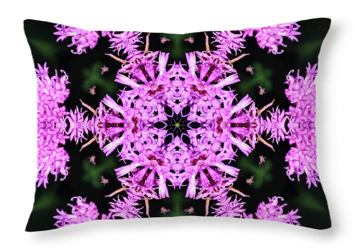 Vibrant Symmetrical Blossoms - Throw Pillow