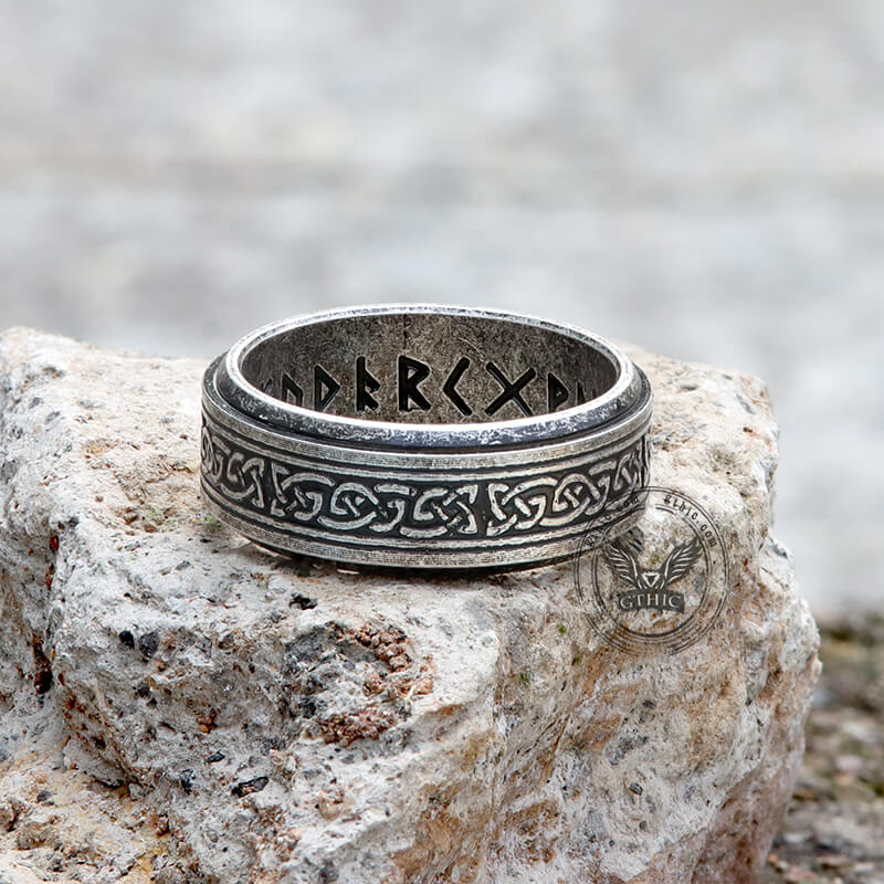Viking Celtic Knot Stainless Steel Spinner Ring