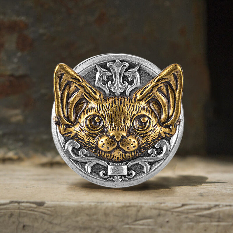 Vintage Cat Head Stainless Steel Ear Gauges
