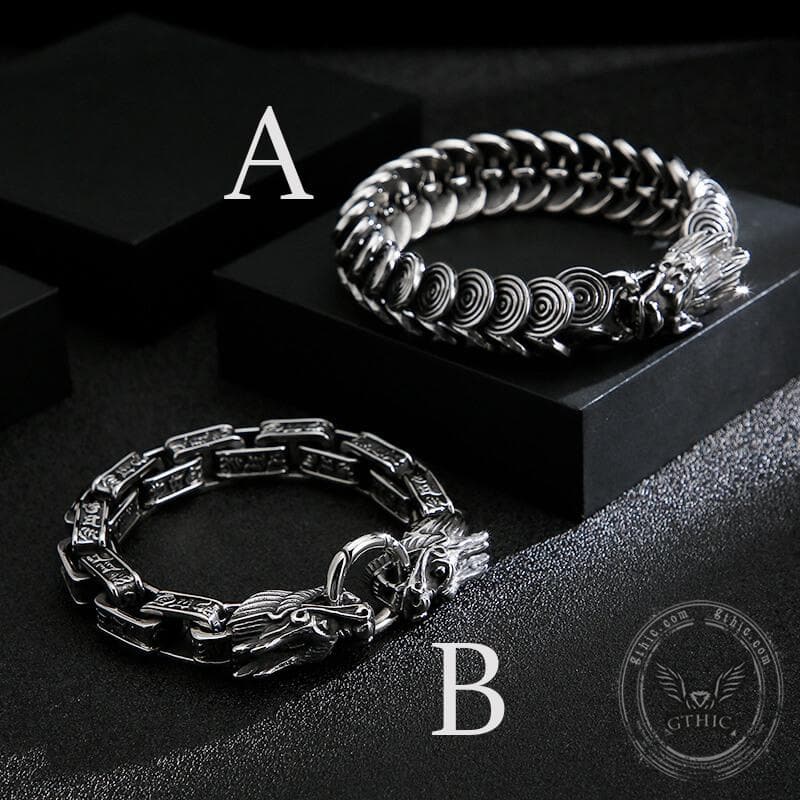 Vintage Dragon Stainless Steel Bracelet