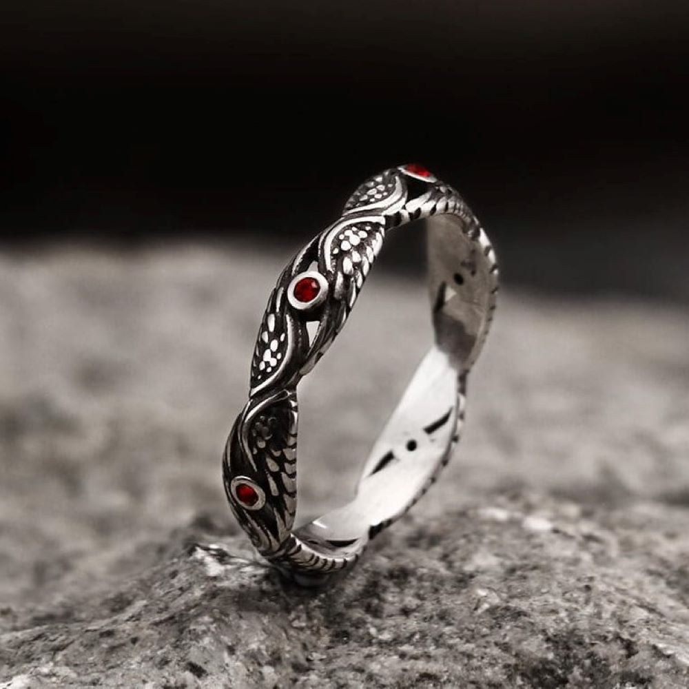 Vintage Feather Wings Stainless Steel Ring