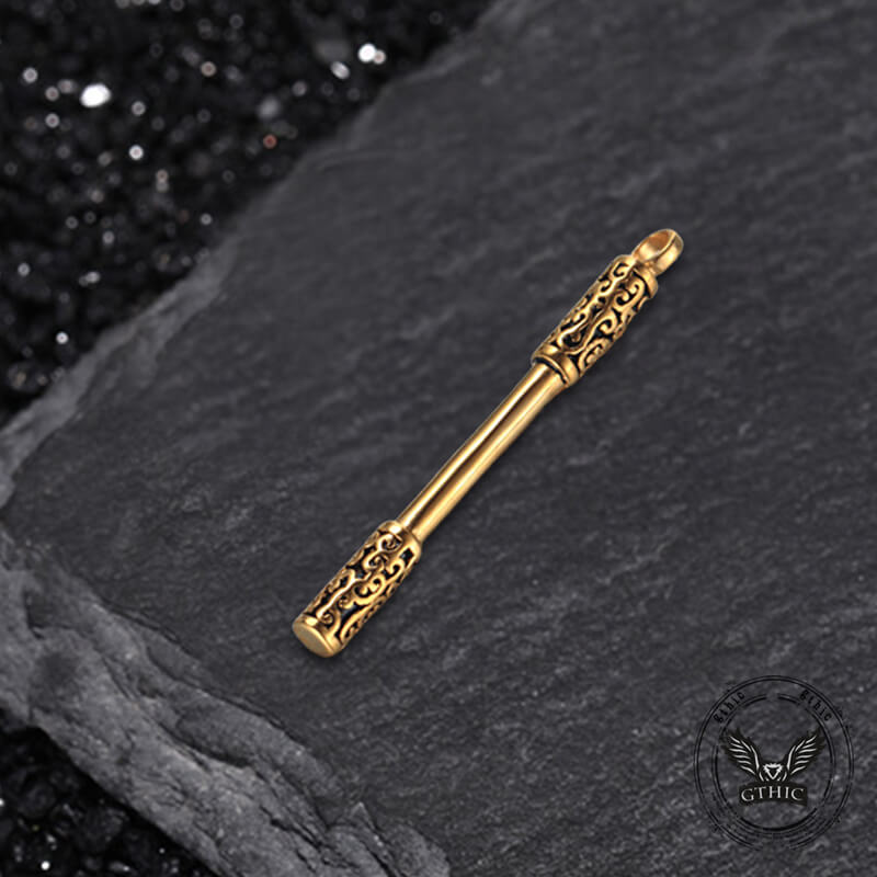 Vintage Wukong Jin Gu Bang Stainless Steel Pendant