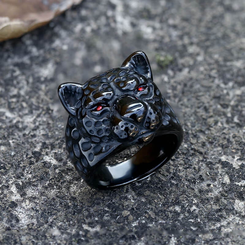 Vintage Leopard Head Stainless Steel Ring