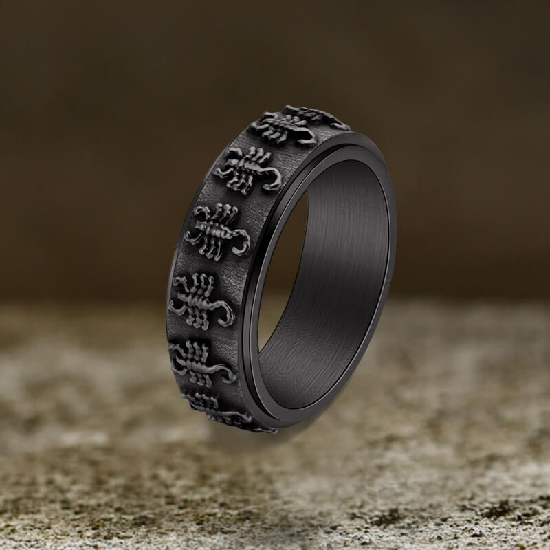 Vintage Scorpion Stainless Steel Spinner Ring
