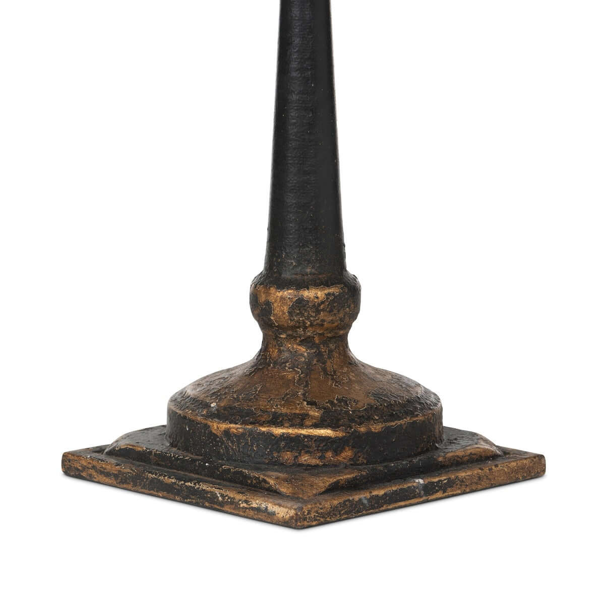 Vintage Table Lamp with Distressed Green and Gold Shade