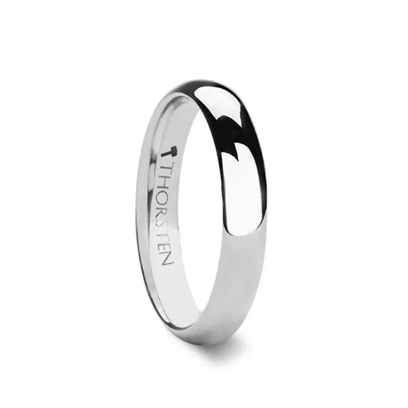 KOBOLD Domed Cobalt Chrome Comfort Fit Ring, Polished Finish — 4mm, 6mm, 8mm