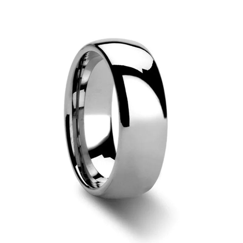 KOBOLD Domed Cobalt Chrome Comfort Fit Ring, Polished Finish — 4mm, 6mm, 8mm