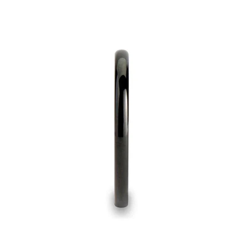 TULSA Domed Black Tungsten Carbide Wedding Band for Women - 2mm