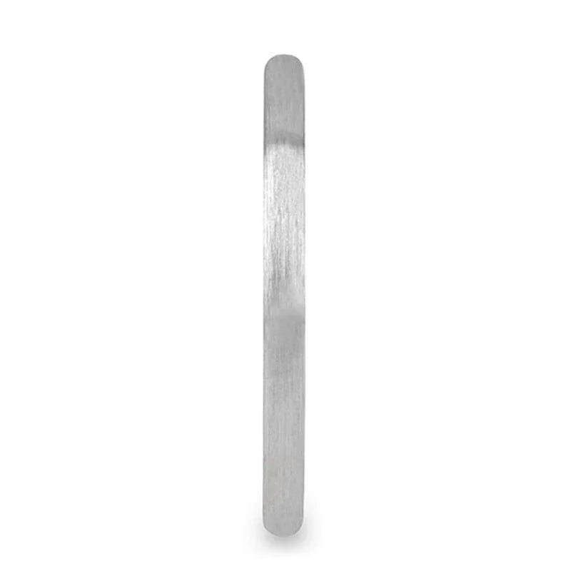 JESSAMINE Domed Tungsten Carbide Ring with Brushed Finish for Her - 2mm
