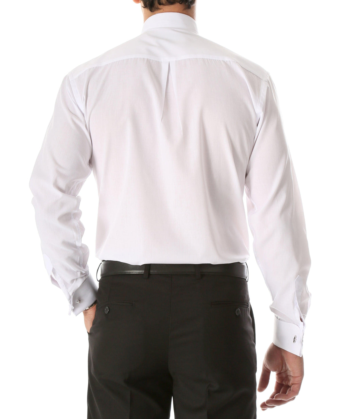 White Clergy Deacon Bishop Priest Mandarin Half tab Collar Dress Shirt