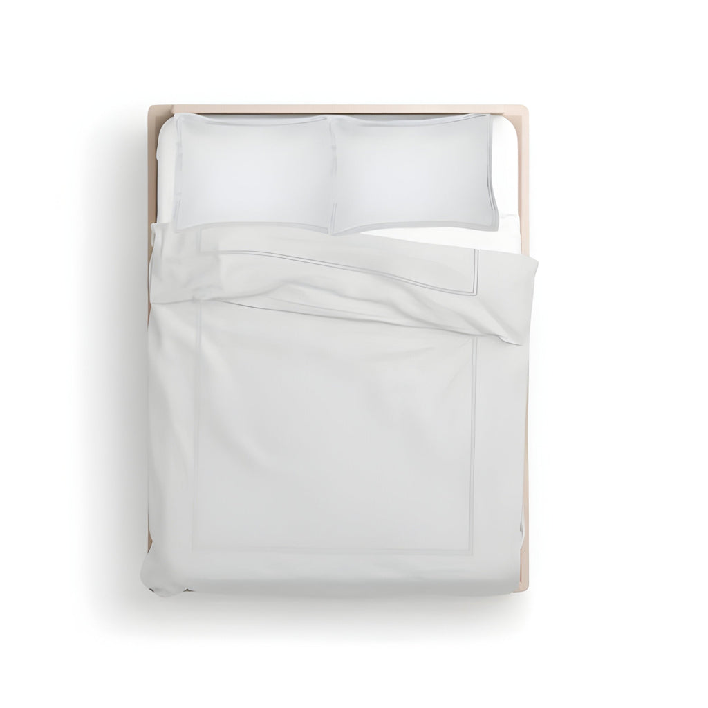 400TC Cotton Luxurious Double Embroidery Sateen Solid Duvet Cover Set