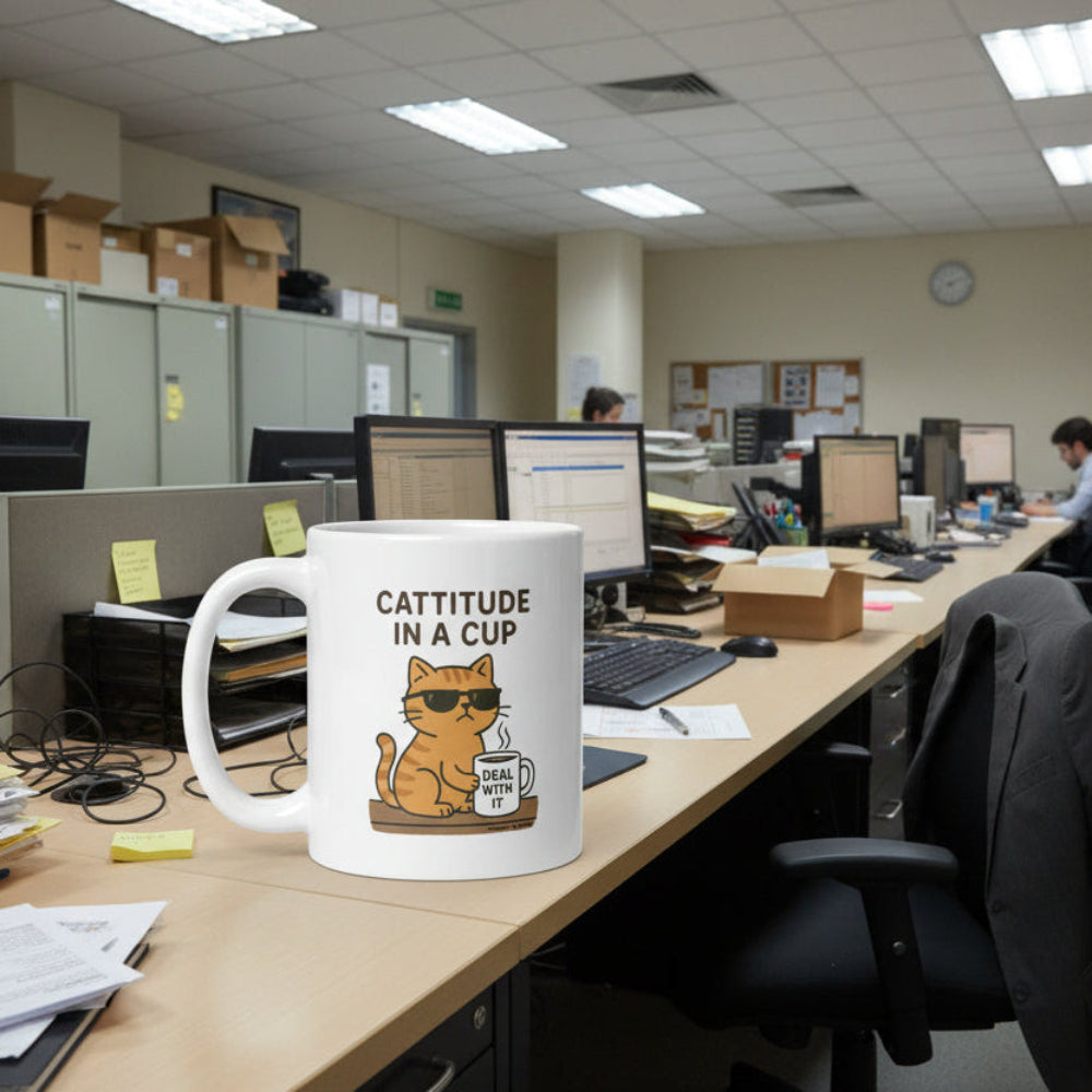 Cattitude in a Cup Novelty Mug 11 oz