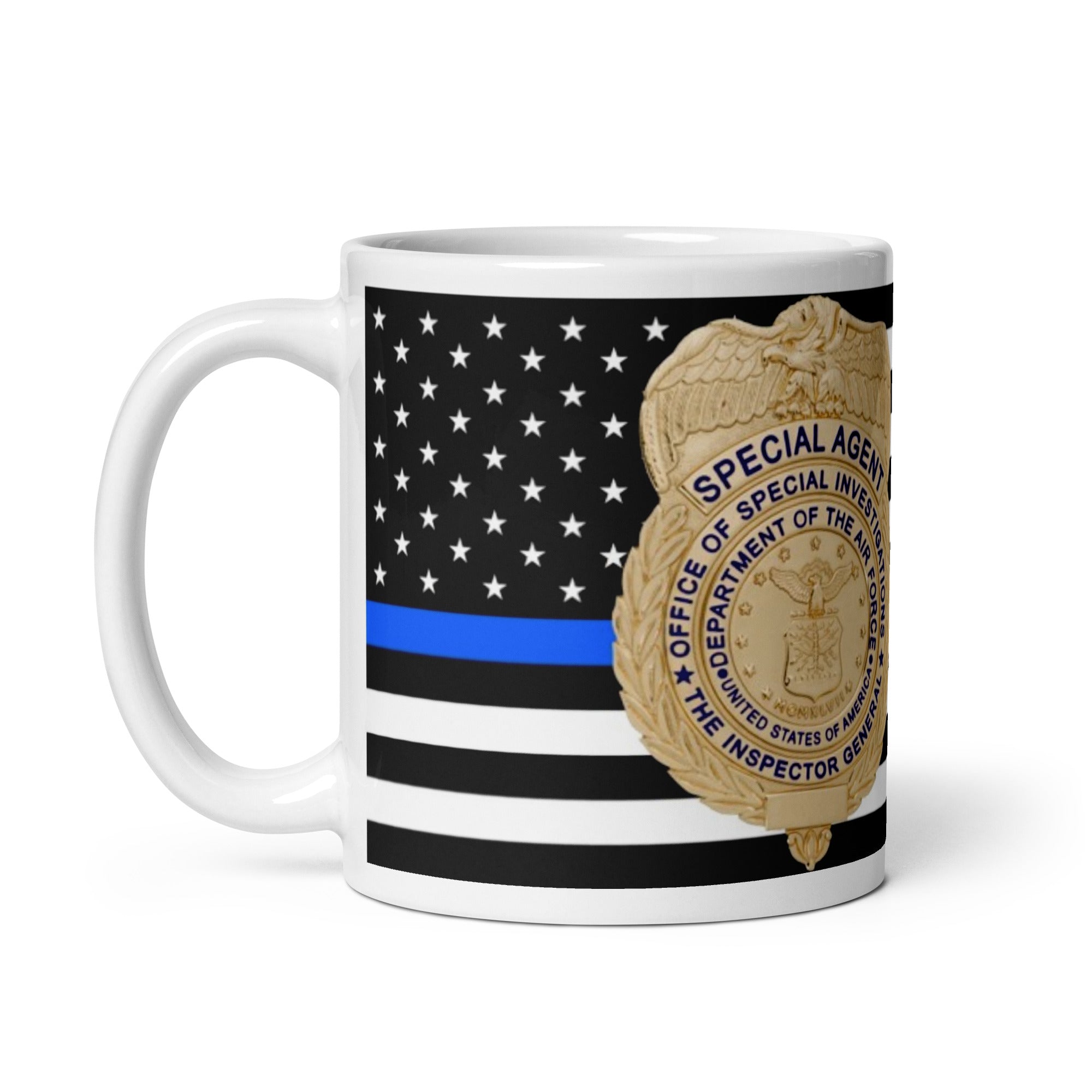 AFOSI Badge and TBL Flag Coffee Mug - White