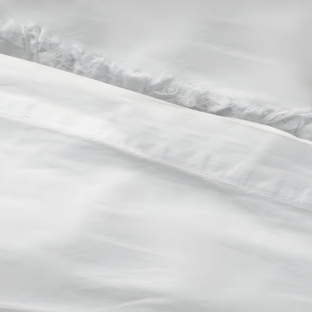 400TC Cotton Sateen Solid Fringe Duvet Cover Set