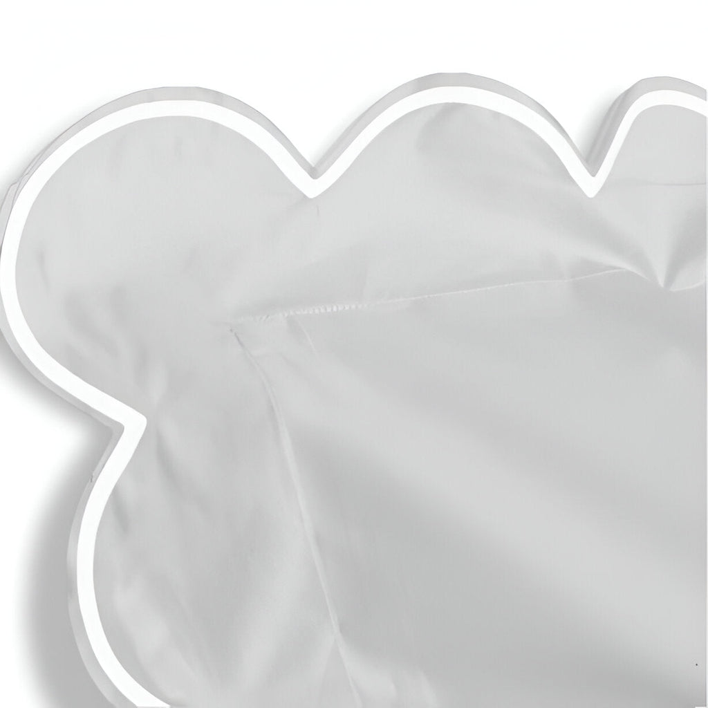 400TC Cotton Scallop Embroidery Sateen Solid Duvet Cover Set