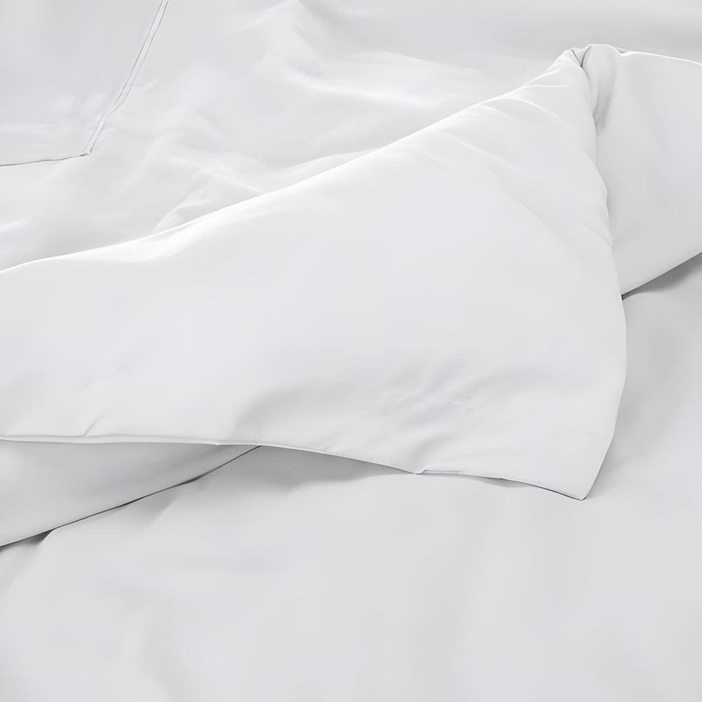 400TC Cotton Luxurious Single Embroidery Sateen Solid Duvet Cover Set
