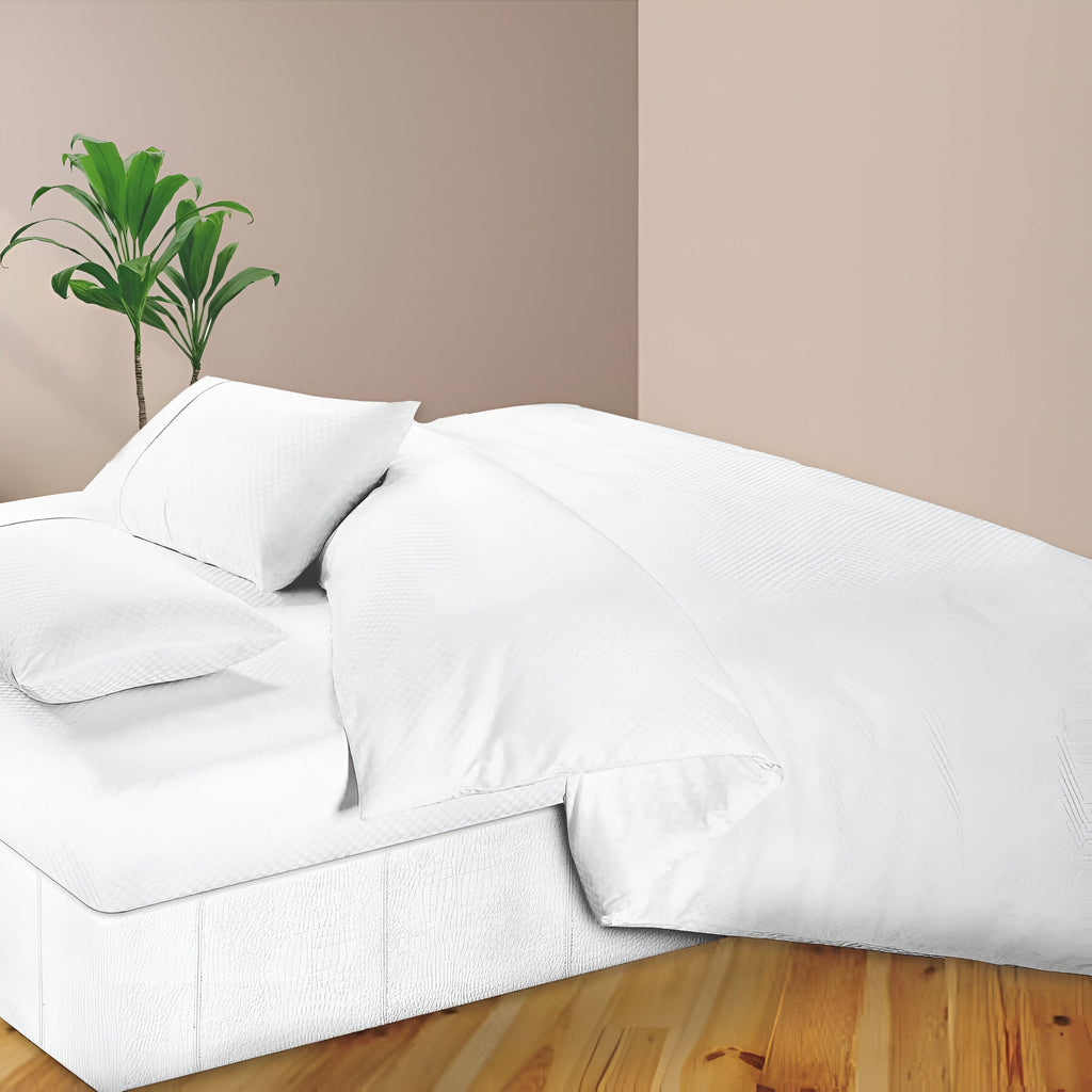 400TC Microcheck Duvet Cover Set