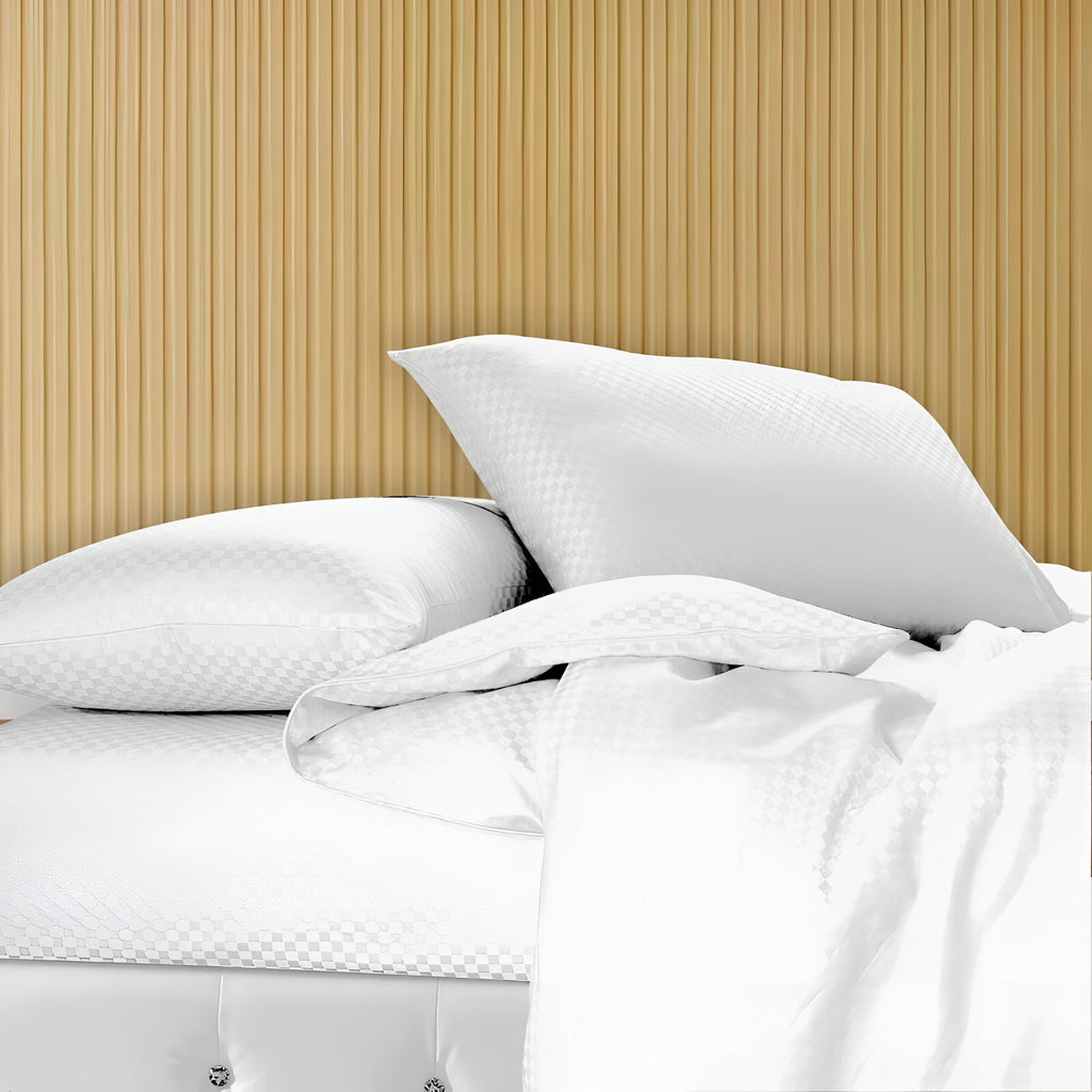 400TC Microcheck Duvet Cover Set