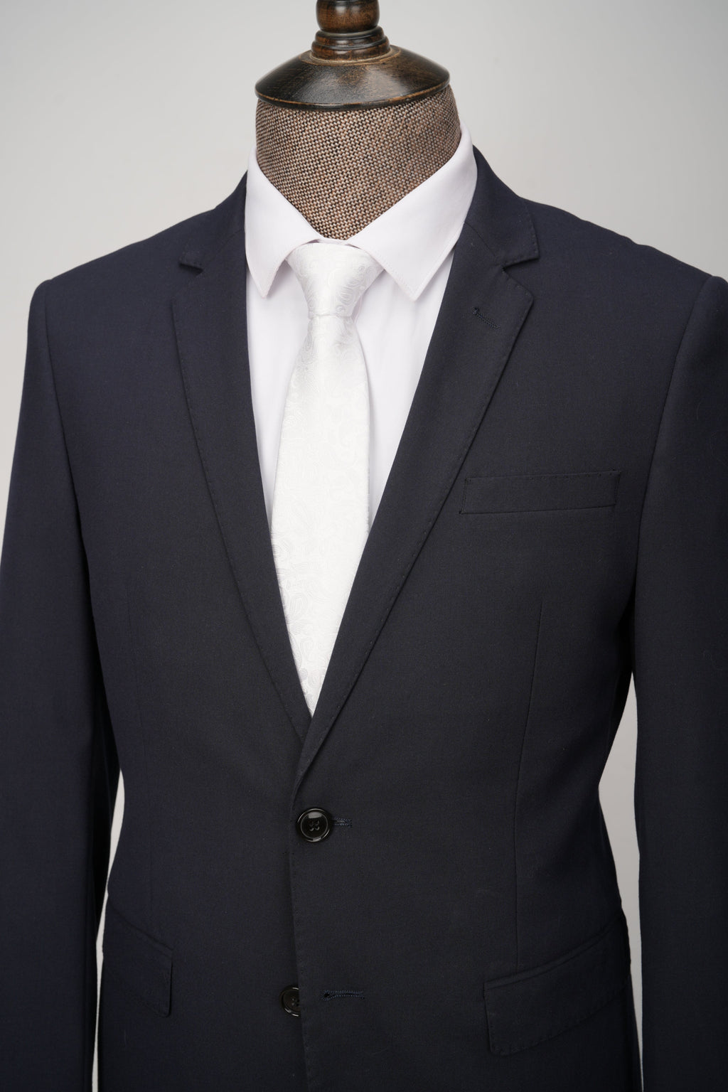 White Jacquard 3.2" Silk Tie