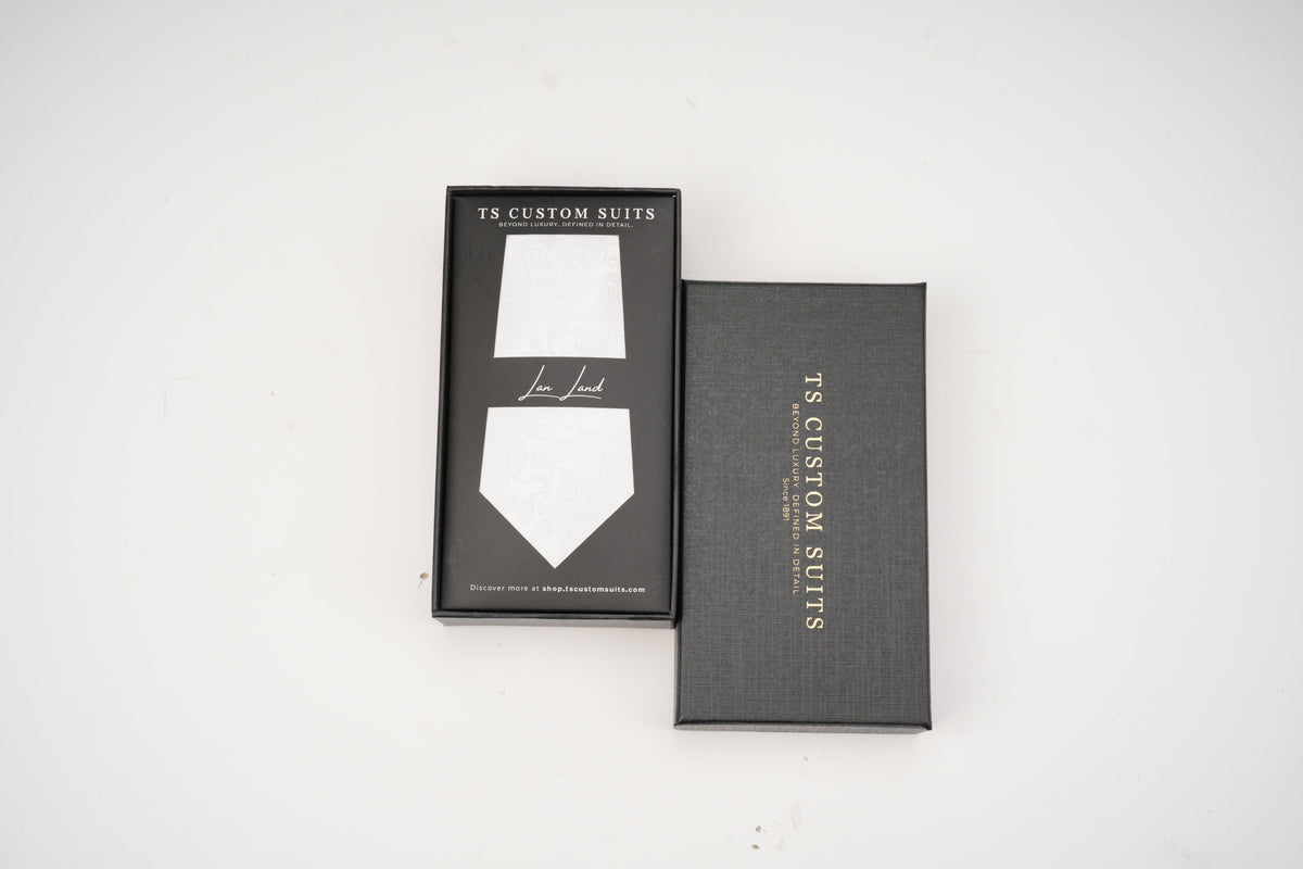 White Jacquard 3.2" Silk Tie