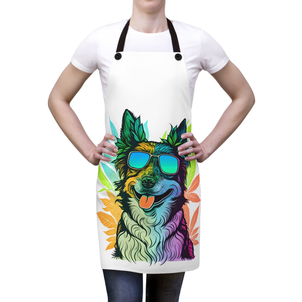 Cool Marijuana Border Collie Weed Apron