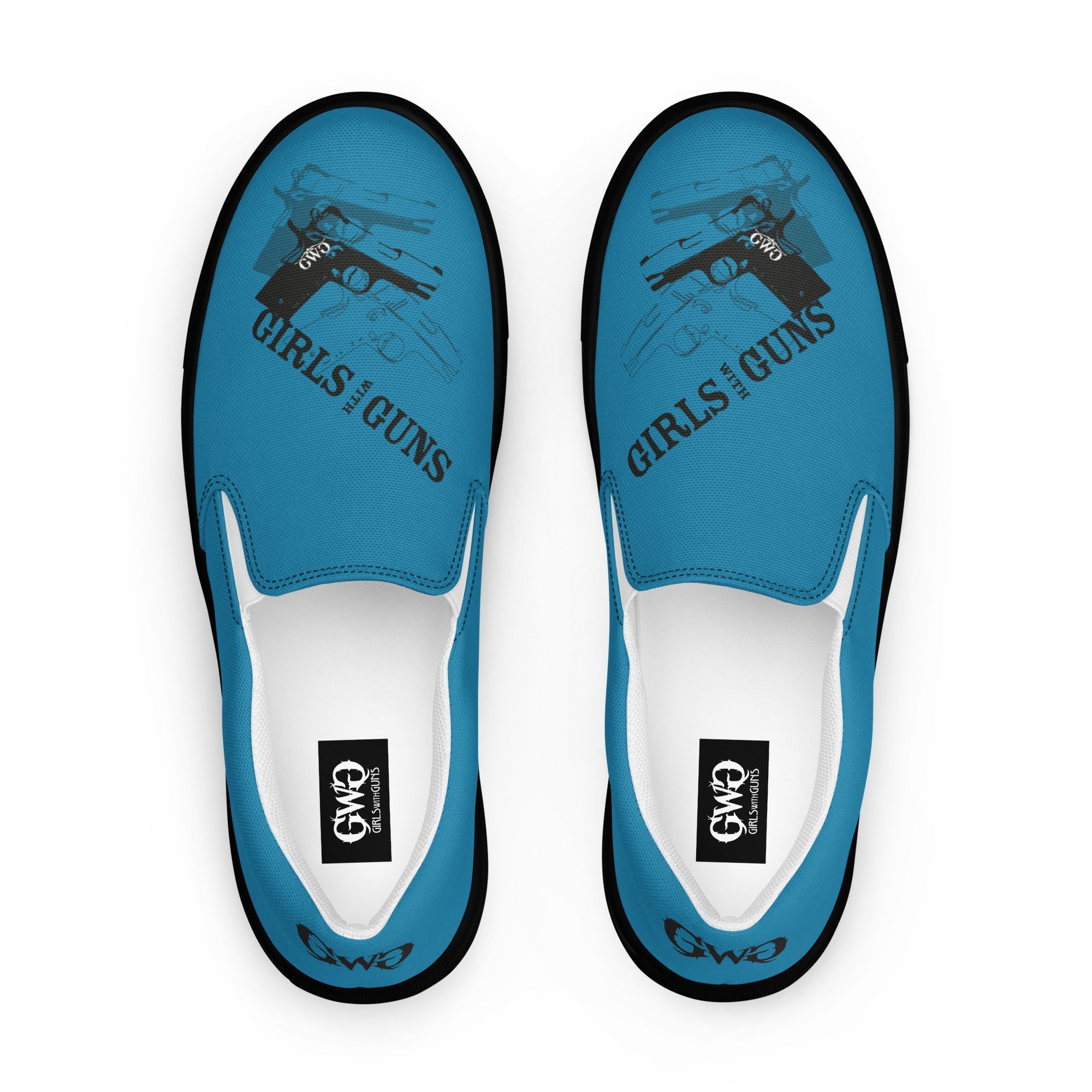 Pistol Trio Women's Deep Teal Canvas Slip-On Shoes